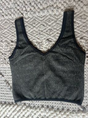 Una Pluma Cropped Tank Top Women Medium Organic Cotton Stretch Fitted